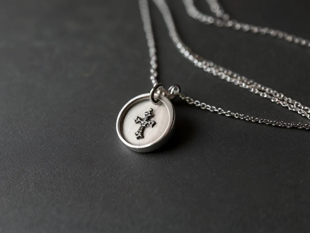 Minimalistiskt silverhalsband med berlock